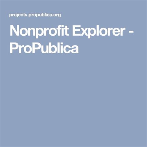 propublica nonprofit|propublica non profit lookup.